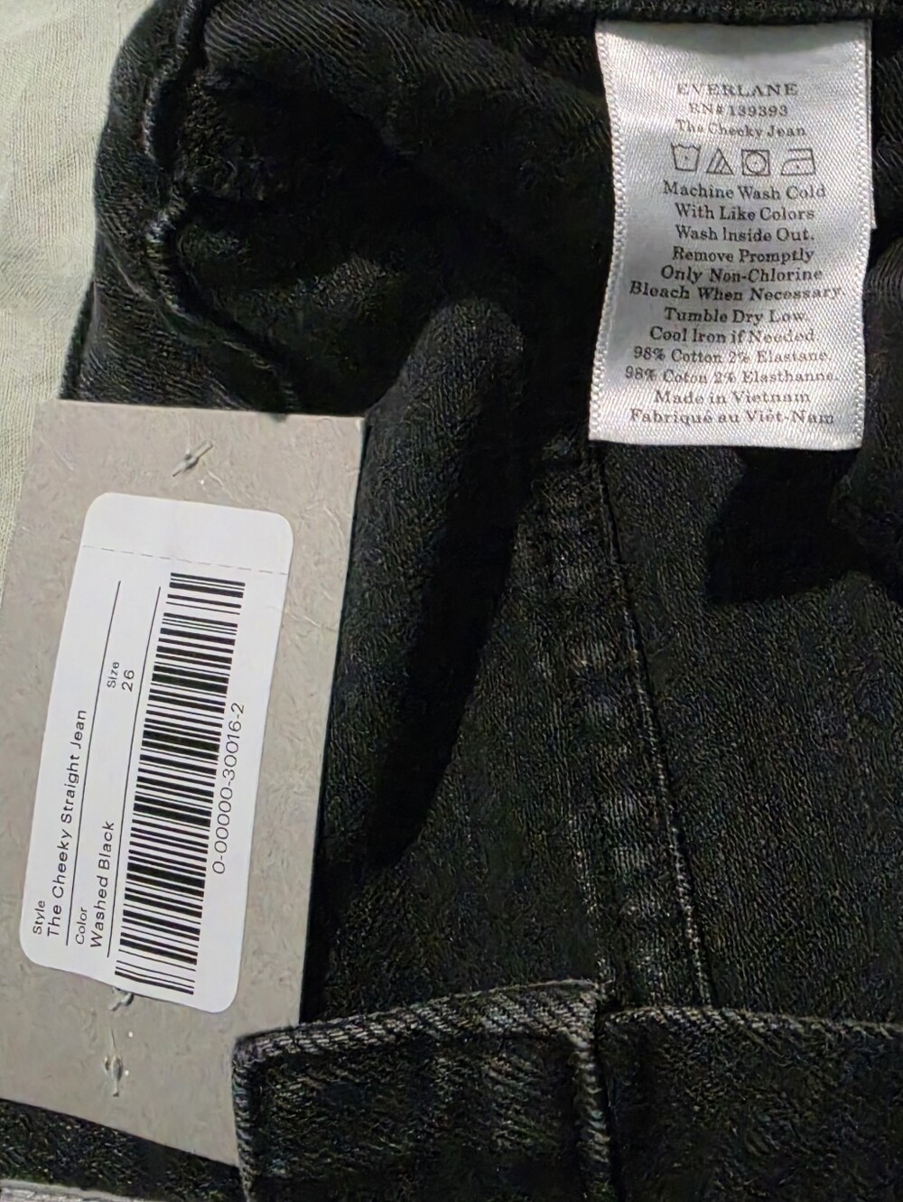Everlane The Cheeky Straight Ankle Washed Black Women's Jeans Size 26 NWT $98 - Picture 8 of 11